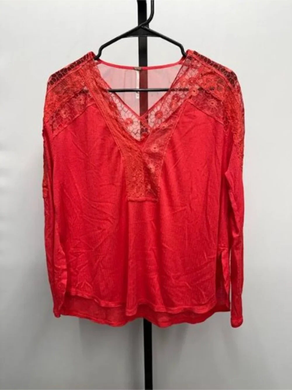 Free People Lola Long Sleeve Top in Rose Crimson